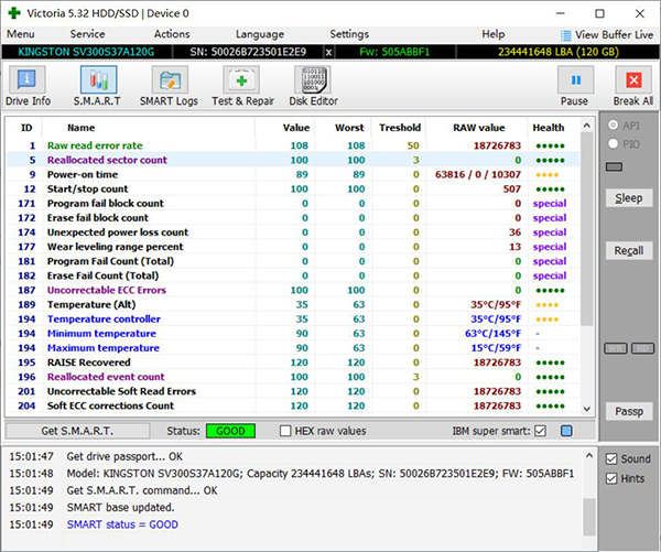 Victoria(硬盘坏道检测工具)