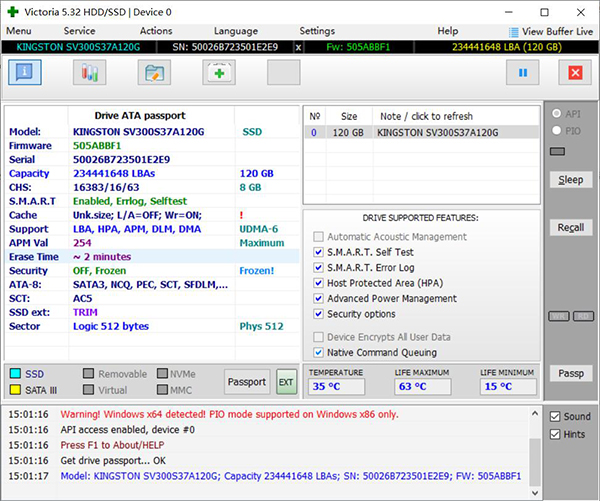 Victoria(硬盘坏道检测工具)