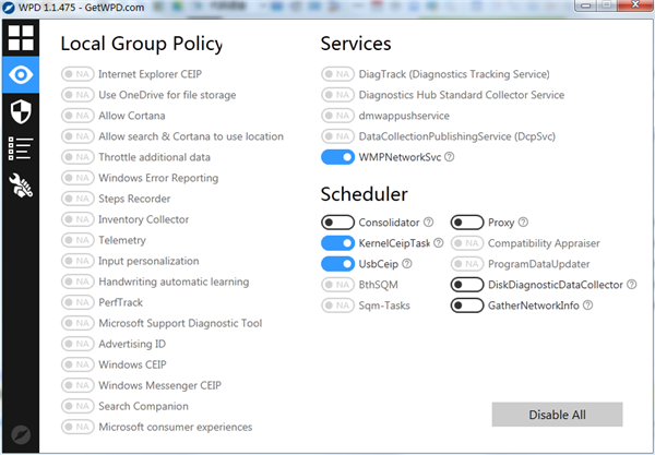 Win10隐私设置工具(WPD)