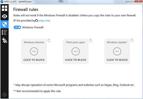 Win10隐私设置工具(WPD)