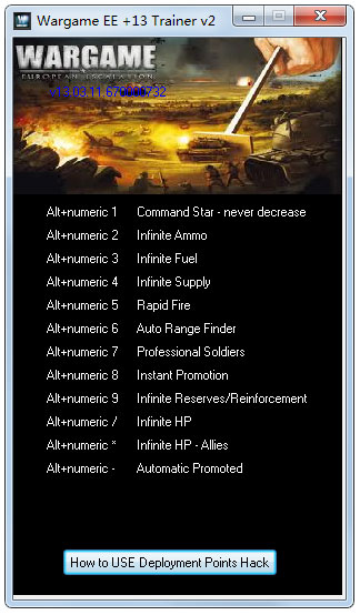 战争游戏欧洲扩张十三项修改器