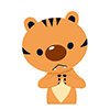 乖巧爱心虎QQ表情包