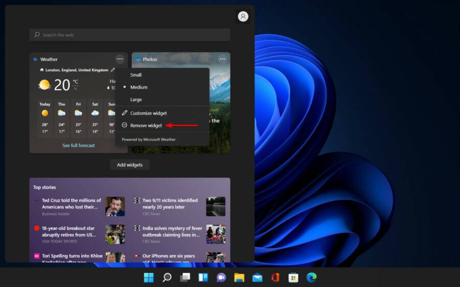 Win11如何删除天气小部件?Win11删除天气小部件的方法