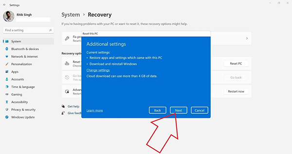 如何在不丢失文件的情况下快速重置Win11?