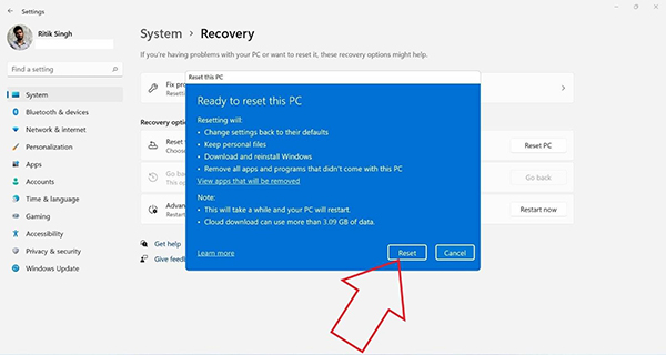 如何在不丢失文件的情况下快速重置Win11?