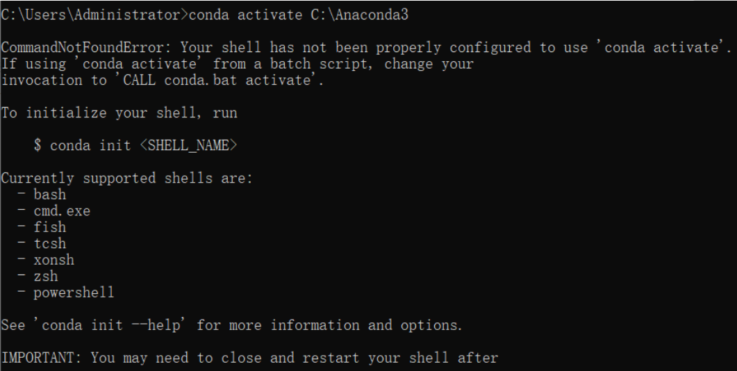 Win10系统中使用anaconda的conda activate激活环境时报错应该怎么解决?