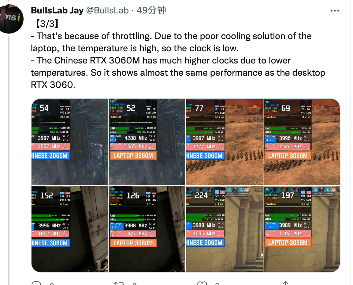 英伟达 RTX 3060M 桌面显卡跑分曝光,比笔记本 3060 更强