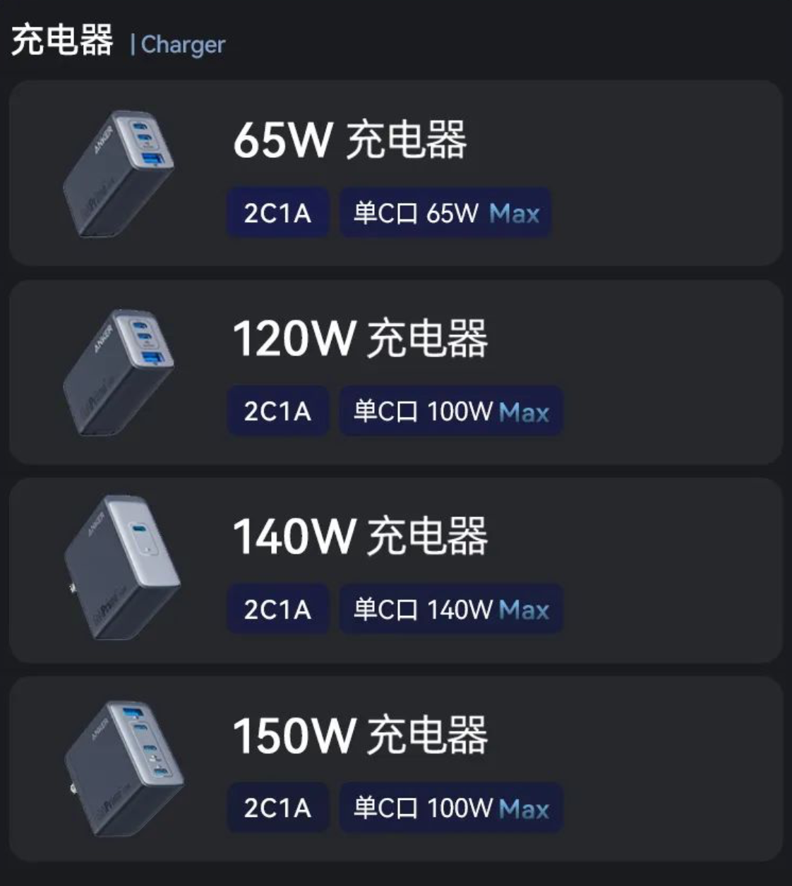 Anker 发布 7 款全氮化镓充电新品,PD3.1 型号支持 140W 输出