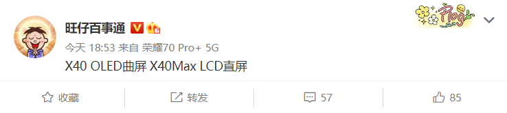 曝荣耀 X40 手机采用国产 OLED 曲面屏,荣耀 X40 Max 采用 LCD 直屏