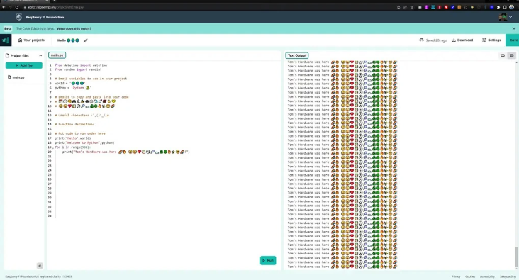 树莓派基金会推出网页端代码编辑器，助力编程学习
