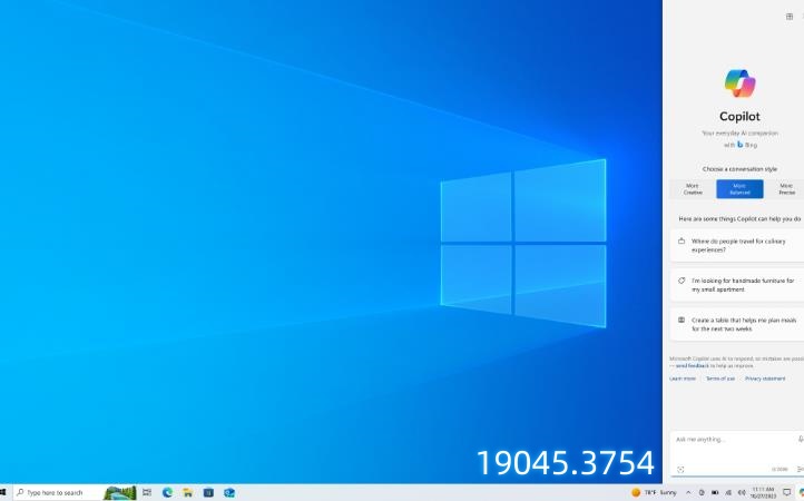 Windows 10 Build 19045.3754预览版更新，添加 Windows 更新选择加入通知！