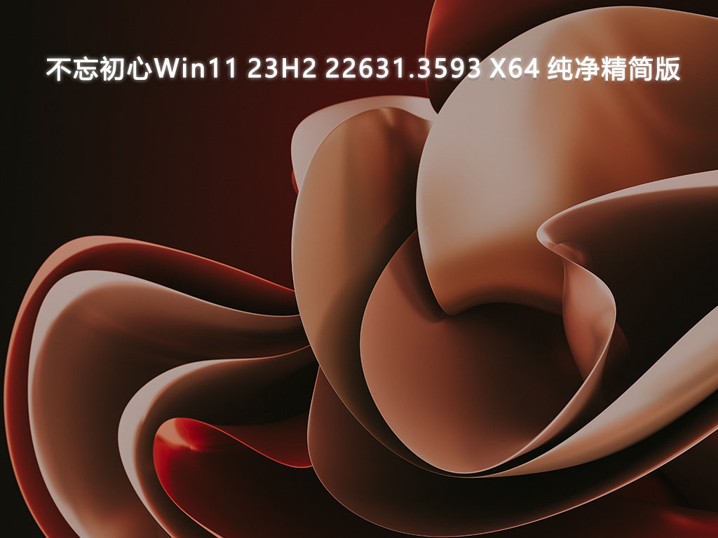 不忘初心Win11 23H2 22631.3593 X64 纯净精简版V2024